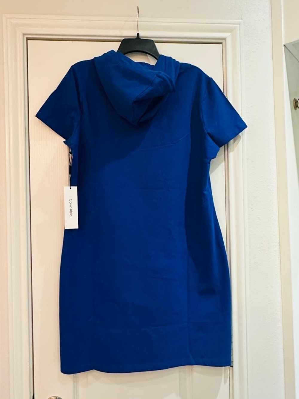 NWT Calvin Klein Royal Blue Hooded T-Shirt Dress - Picture 4 of 9